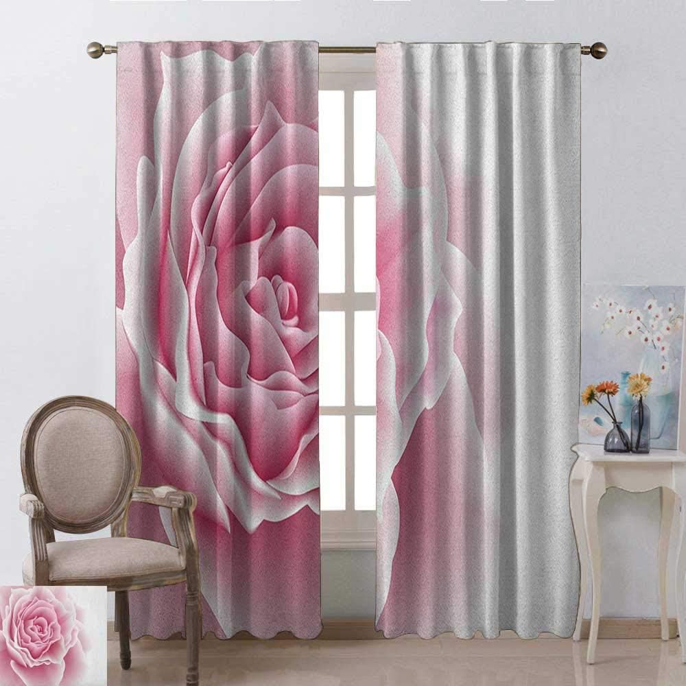 Amazon Com Youpinnong Light Pink Curtains Panels Romantic Rose