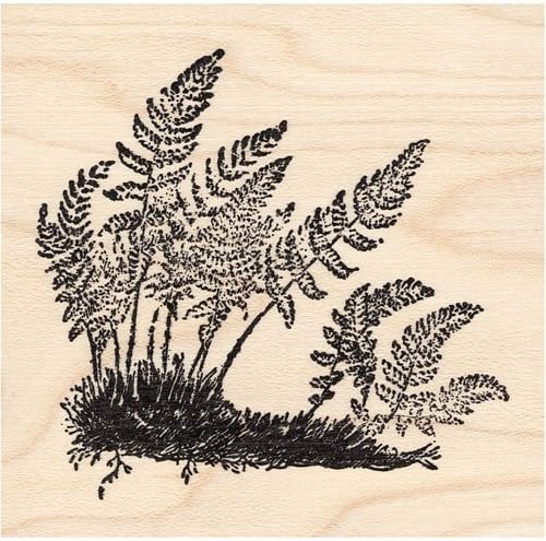 Fern in Wind Rubber Stamp Fern Plant