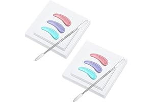 Classicseali 200pcs Disposable Gel Palette,Disposable Makeup Mixing Palette Paper,with 2 Stainless Steel Mixing Sticks, 2 Sizes of Waterproof Nails Papers Sheets,for At-Home Salon Gel Nail Coloring