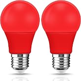 EvaStary LED Red Light Bulb 60W Equivalent, 9W LED E26 Base Red Color Bulbs | A19 Light Bulbs for Halloween, Christmas Decoration, Party, Bars, Porch Lights, Holiday Mood Lighting, Indoor, Pack of 2