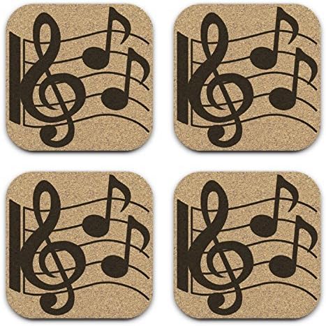 Treble Clef Music Notes Coaster Gift Set of 4