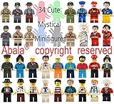 Abala Minifigures Building Bricks Men/Women Family Fun Favor Set, Compatible Figures Variety Community People Interchangeable Hats Bodies Legs Assemble Building Party Toys Kit (V2.0)