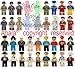 Abala Minifigures Building Bricks Men/Women Family Fun Favor Set, Compatible Figures Variety Community People Interchangeable Hats Bodies Legs Assemble Building Party Toys Kit (V2.0)