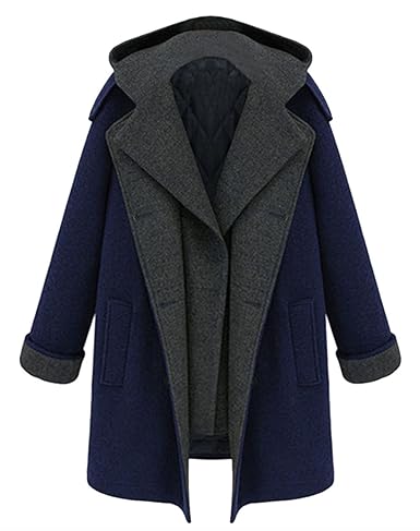 Bestfort Mantel Damen Elegant Winterjacke Blazer Langarmshirt 2 in 1 Kurzjacke V-Ausschnitt Baumwolle Übergang Warm Steppjack