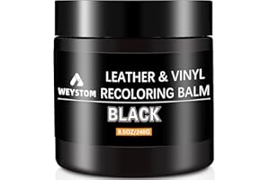 WEYSTOM Leather Recoloring Balm - Black Leather Repair Kit for Furniture, Dye, Recolor, Renew, Repair & Restore Aged, Faded, Cracked, Peeling and Scuffed