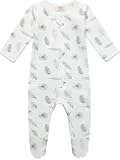 Owlivia Organic Cotton Baby Boy Girl Zip Front Sleep 'N Play, Footed Sleeper, Long Sleeve (Size 0-18 Month)