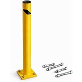 Crowd Control Warehouse Trafford 42-Inch Steel Bollard, Yellow | Concrete-fillable Heavy-duty Safety Post, Powder-coated 12-gauge Body, 4.5-inch Diameter, For Driveway, Parking and Traffic.