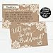 Hadley Designs 15 Will You Be My Bridesmaid Cards Kraft Lace, I Can't Say I Do Without You, Rustic Bridesmaids Proposal Note For Gifts, Blank Ask To Be Your Bridesmaids Invitations Set