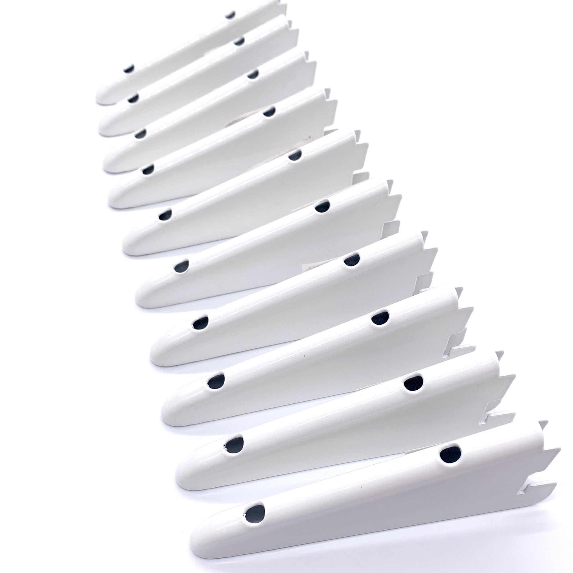 EAI Twin Slot Wall Mounted Shelving Bracket - Pack of 10, White, 120mm | Strong, Heavy Duty Steel Shelf Bracket | For Shed, Garage, Indoor Storage | Easy To Install Rack