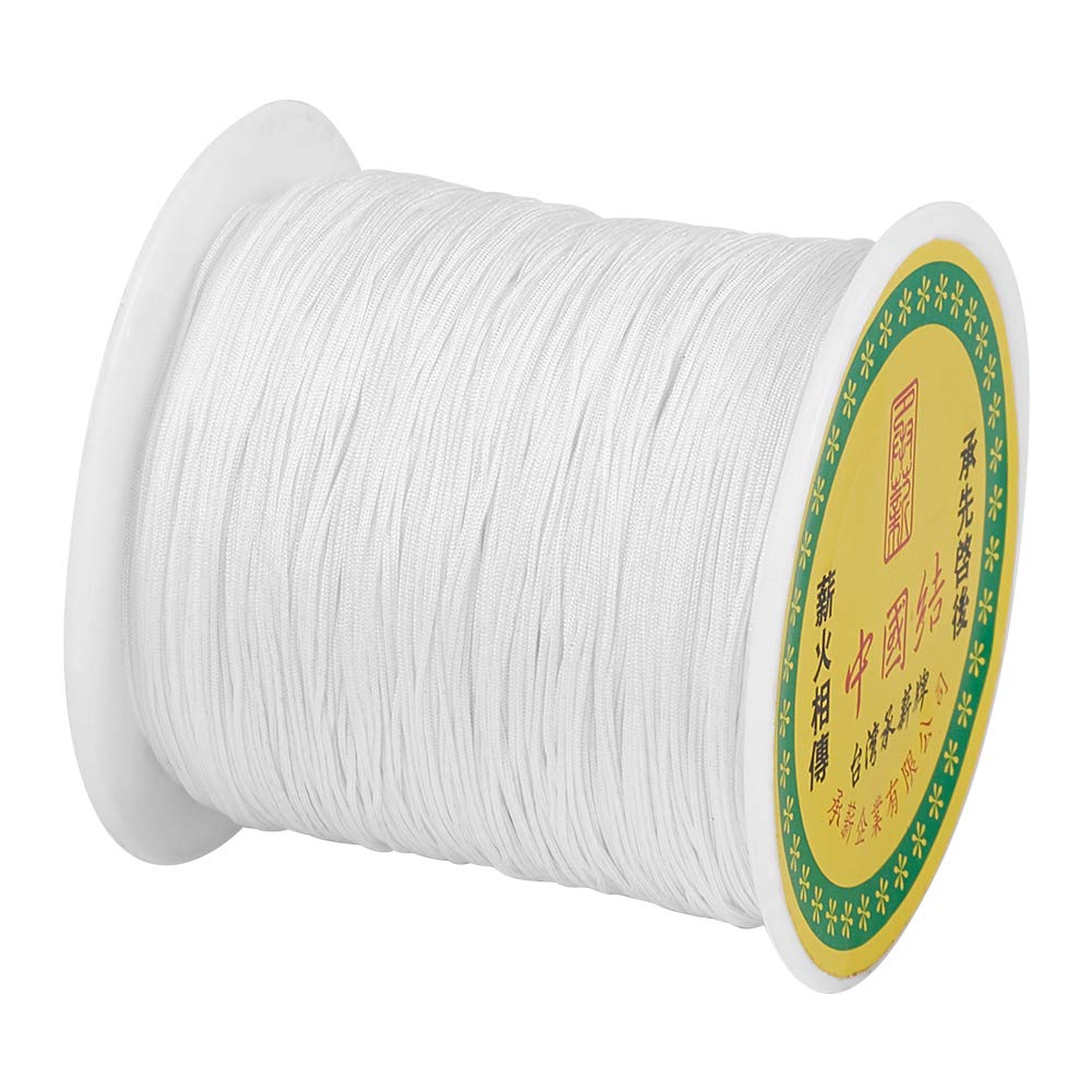 Cheriswelry 0.5mm Nylon Beading String Silky White for Jewelry Making, 150 Yards