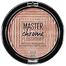 Maybelline Makeup Master Chrome Metallic Face Highlighter, Molten Rose Gold Bronzing Powder, 0.24 oz