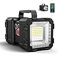 JODK Bright Rechargeable Flashlight, Portable Handheld Spotlight Searchlight 10000mAh 1200LM with 3+4 LED Lights Modes, Waterproof Flashlight with USB Output Power Bank