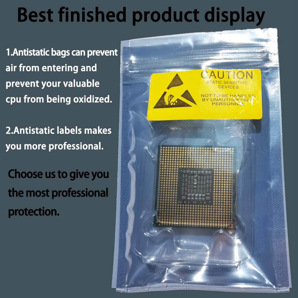 CPU Protective Thicken Plastic Clamshell Case Trays Suitable for Intel 775/1155/1151/1150/1156 with 10pcs Antistatic Bags and Labels (10pcs Intel CPU Case)