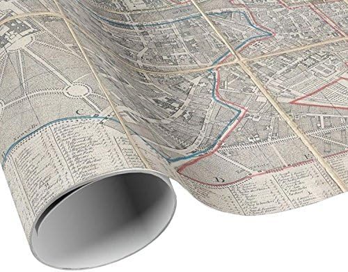 French Gift Wrap Sheets - Vintage Paris France Pocket Map Gift Wrap - Wrapping Paper - Gift Paper - Craft Paper