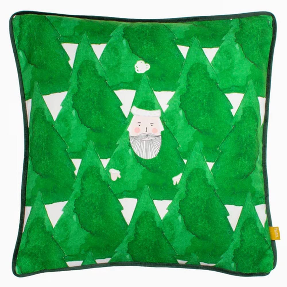 furn. Hide and Seek Santa Cushion Cover, Green, 43 x 43cm