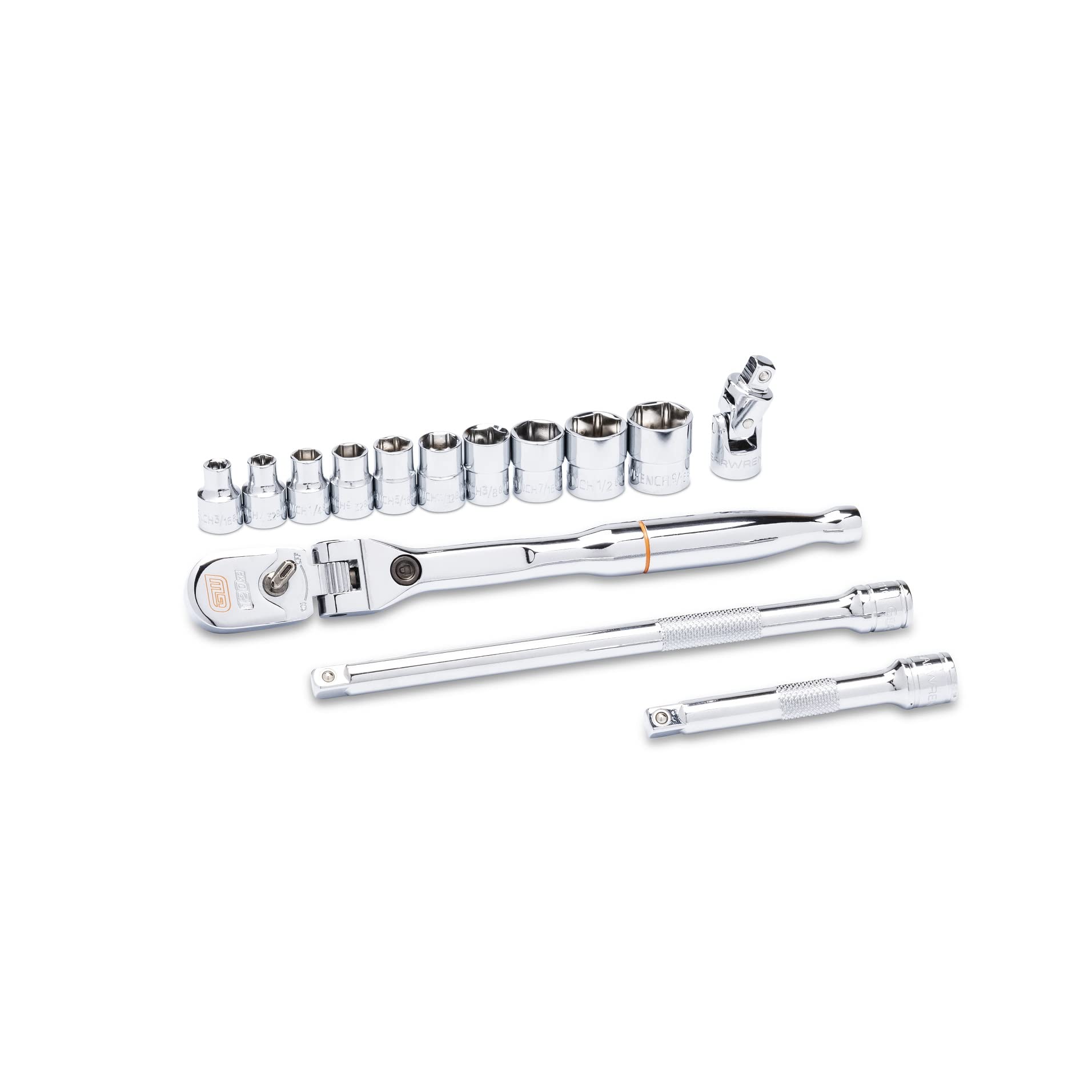 GEARWRENCH 14 Piece 1/4″ Drive 120XP Stubby Socket MTS SAE – 81391