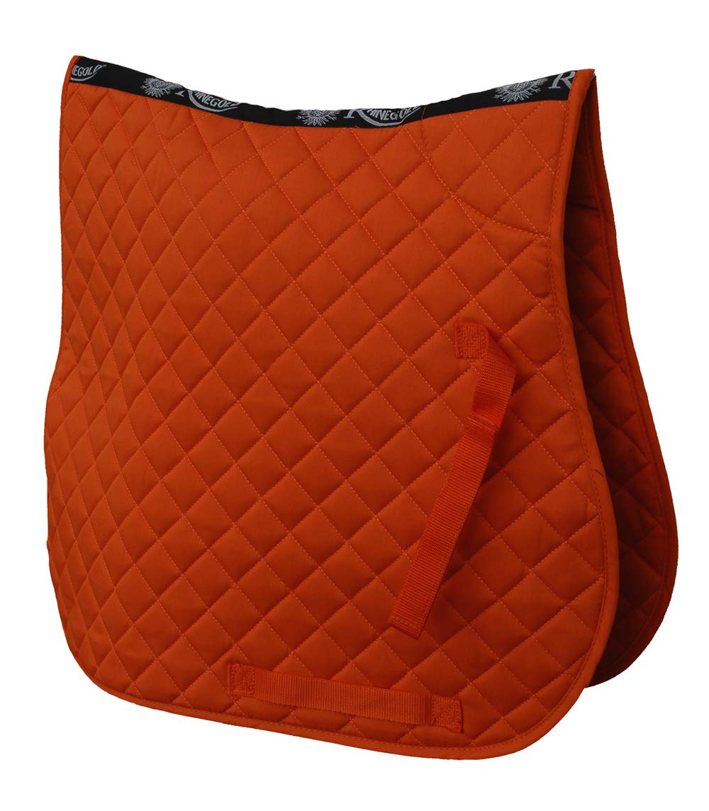Rhinegold Cotton Quilted Saddle Cloth-Full-Tangerine