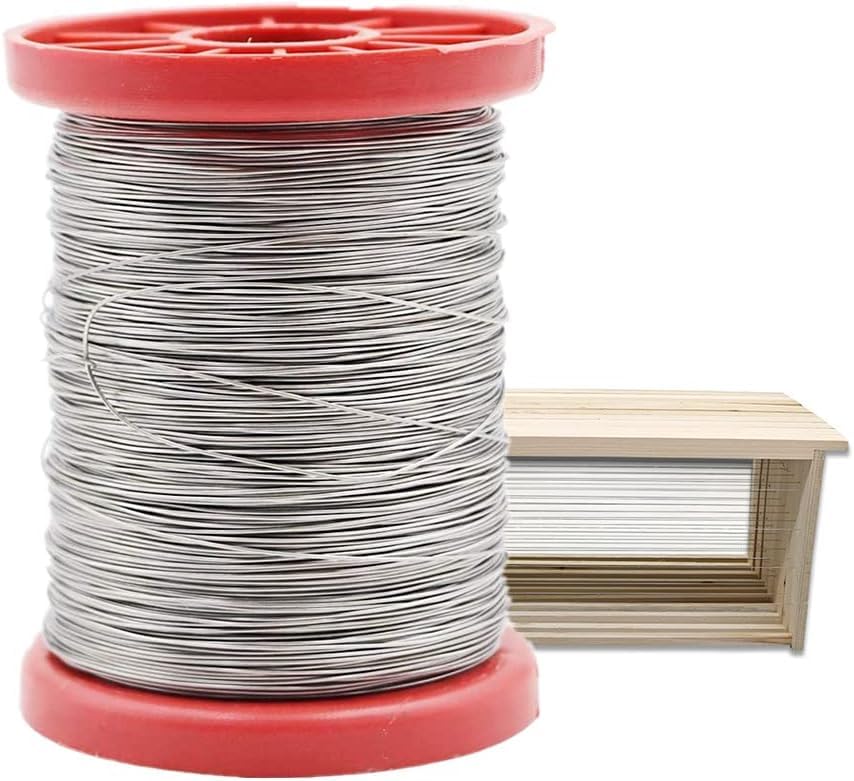 MOGOULUA 500g Beekeeping Wire Roll Stainless Steel Wire Beekeeper Foundation Tool Beekeeping Bee Hive Frame Maker Wire Roll for Garden Fence Multifunction Wire Roll for Hanging clothes 0.5mm x 220m
