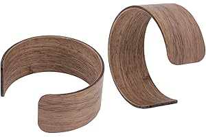 VILLCASE Heat Resistant Black Walnut Wood Cup Sleeve, 2pcs Protective Wooden Glass Cover for Hot Drinks