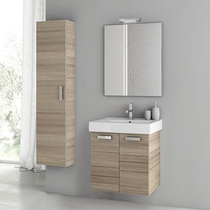 ACF ACF c10-glossy blanco cubículo vanidad Set, 143.88" L x 23.6" W