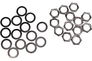 Dioche 1/4 PotentNut Washer Kit for Electric Guitar & Bass | 14pcs M9 Metal Nut & Washer Set | Durable & Smooth Surface for E
