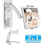 AYADA Kitchen Cabinet Tablet Holder, 2 in 1 Wall Mount Desktop Stand for ipad 12.9 Aluminum Alloy Metal Adjustable Multiangle