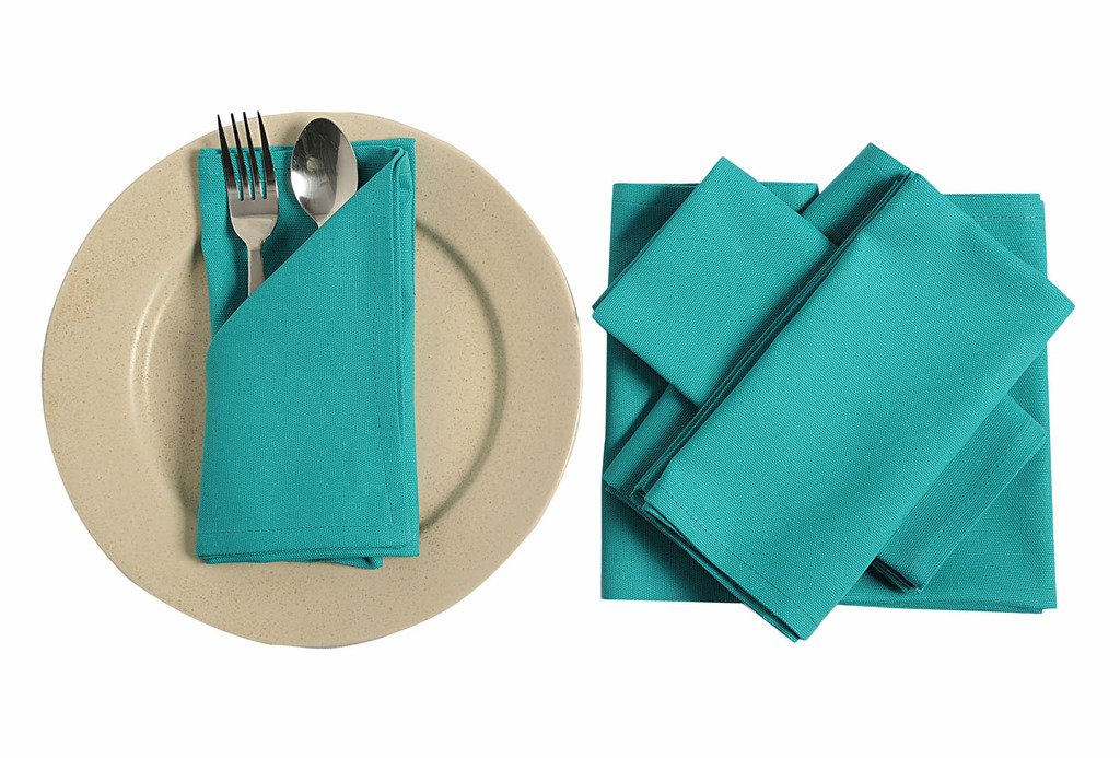 YUGA Plain Dinner Napkins Set 100% Cotton Table Linen Napkins Set of 6 Pcs 19 X 19 Inches