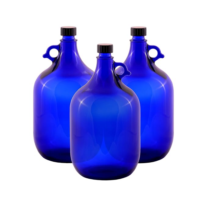 LGL Haushaltswaren GmbH 3 x 5 Liter Glasballonflasche in blau Gallone