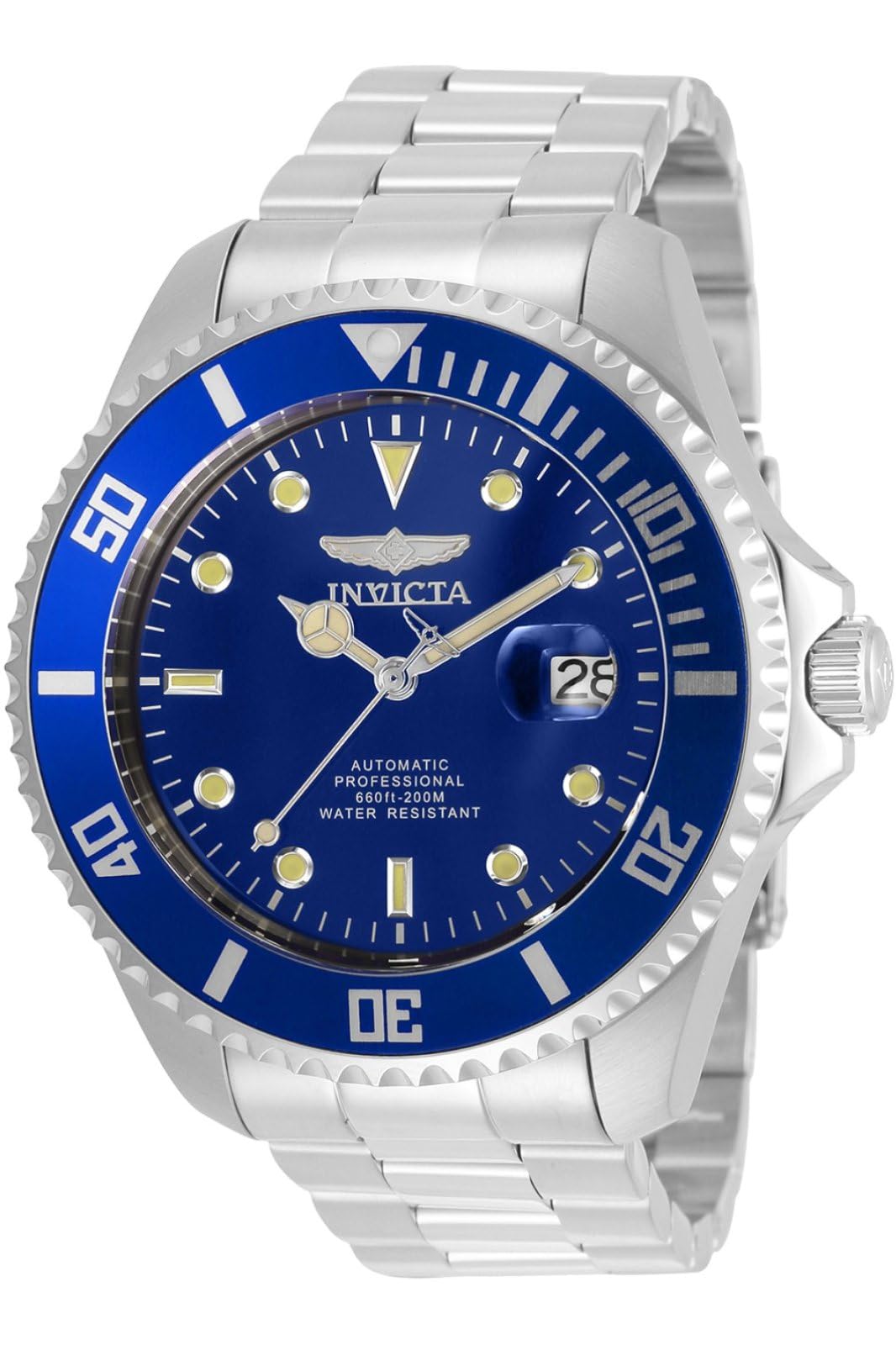 Invicta Pro Diver 35718 Men's Watch - Waterproof - Analogue - Automatic Movement - stainless steel with blue dial - 47mm