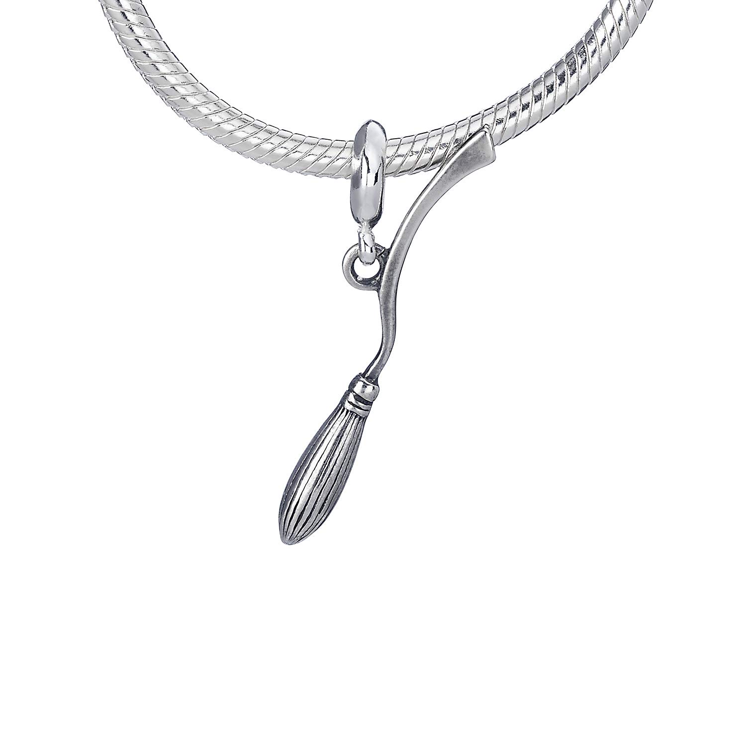 Harry Potter Sterling Silver Nimbus 2000 Broomstick slider charm by The Carat Shop