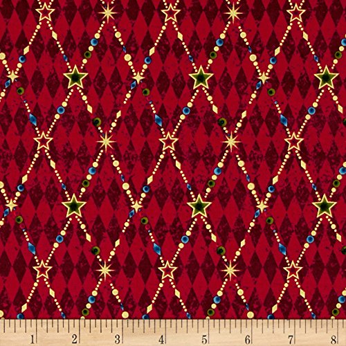 Penny Rose Joyous Christmas Sparkle Diamond Red Fabric