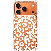 MOSNOVO for iPhone 17 Pro Case | Compatible with Magsafe | Military Grade 6.6ft Drop Tested | Camera Control | Clear with White Leopard Print Design