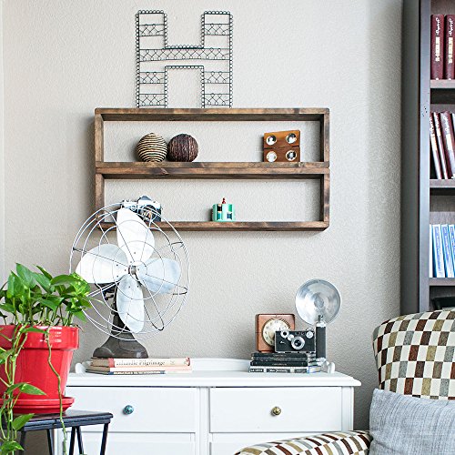 Drakestone Designs Stackable Floating Box Shelves (Set of 2) | Solid Wood | Wall Mount | Modern Farmhouse Decor | 8 x 32 Inch - Thumbnail 3
