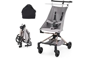 JOJOKA Convenience Travel Stroller,Lightweight Compact Stroller Airplane-Friendly One-Handed Folding,Design Perfect for Toddlers,Large Storage Basket & Breathable Canopy,Gray
