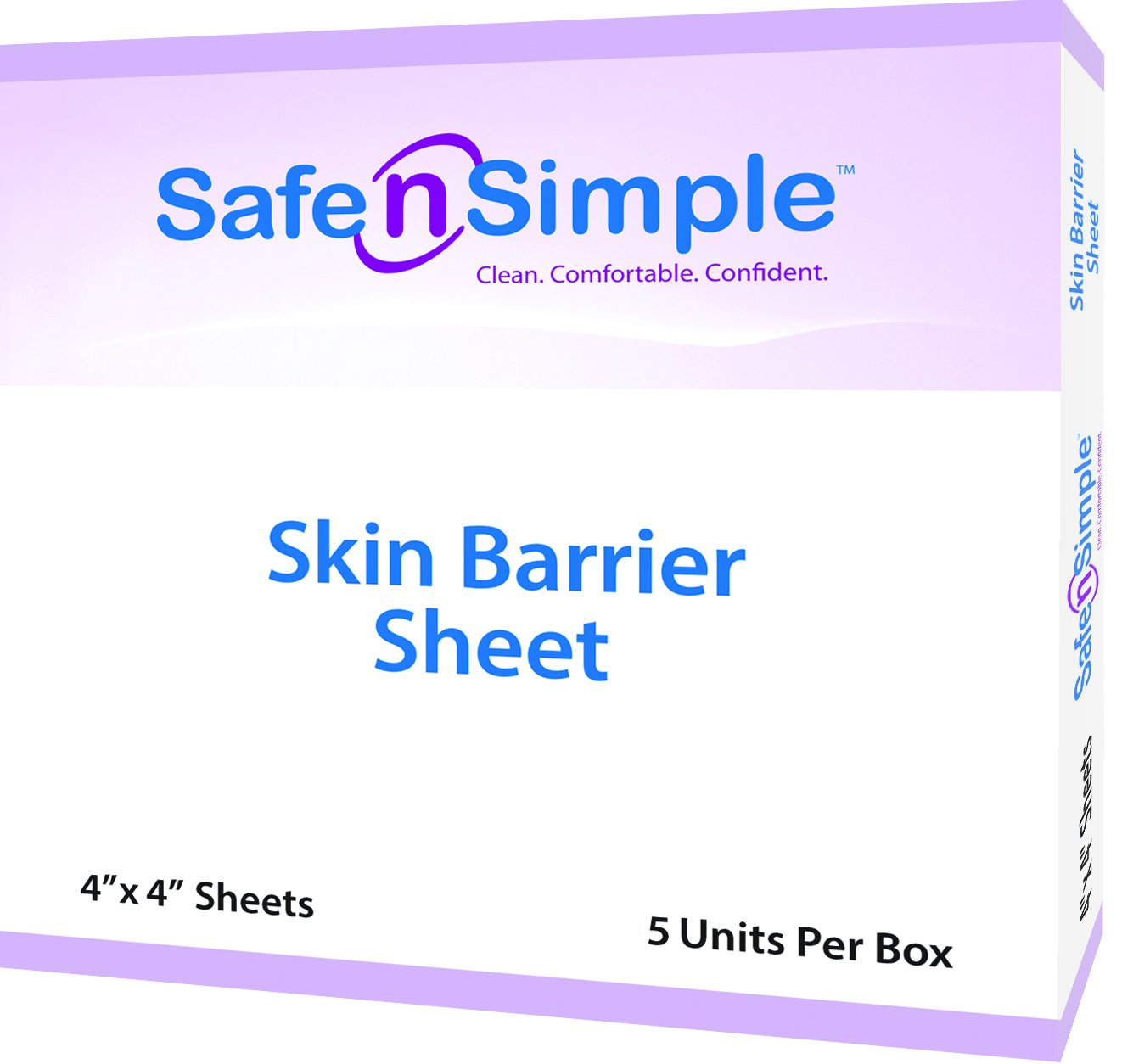 Safe n' Simple Skin Barrier Sheet, Stoma Skin Protective Sheet, 4 Inch x 4 Inch, 5 Count