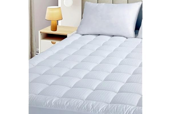 BETENWEL Full Size Mattress Pad Double Pillow Top Mattress Cover with Down Alternative Fill- Breathable Topper Deep Pocket Fi