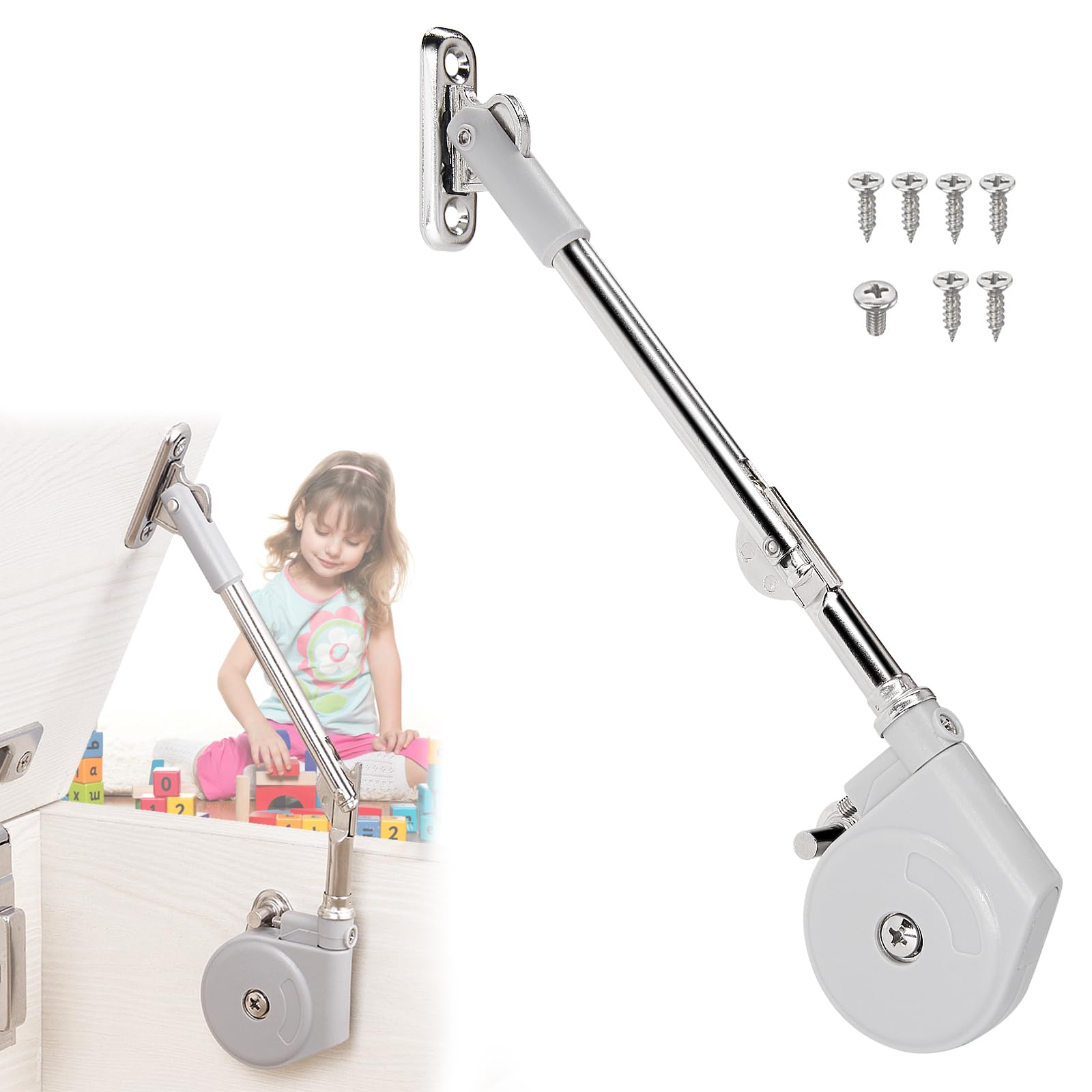 Photo 1 of 1 Pack | Soft Close Hinges for Toy Boxes, Wooden Chests, Cedar Storage, Trunks & Benches | Tension Adjustable Slow Down Chest Hinges | Also for Lift up Flip Doors.