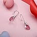 Pink Drop Earrings Jewelry for Women,Women's Rose Red Swarovski Earrings