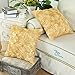 CaliTime Pack of 2 Cushion Covers Throw Pillow Cases Shells for Couch Sofa Home Solid Stereo Roses Floral 20 X 20 Inches Soft Gold