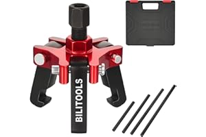 BILITOOLS Harmonic Balancer Puller Set, Upgraded 3-Jaw Pulley Puller with Holding Tool for Removing Harmonic Damper Balancers Compatible with Chevy, GM, Chrysler, Ford etc.