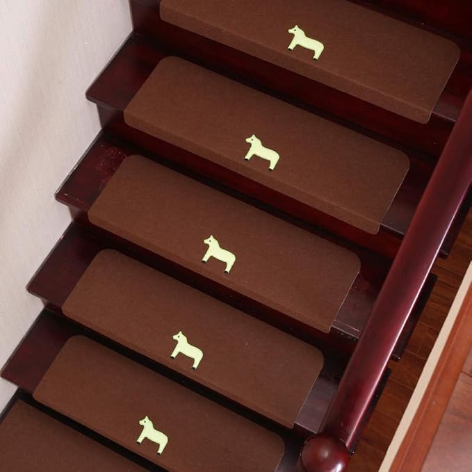 N / A 15 pieces of solid wood stair stepping mat nonslip mat adhesive