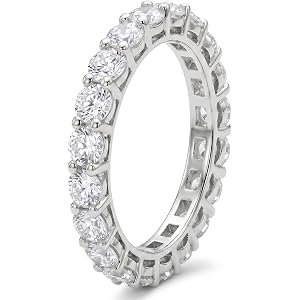 Eternity Engagement Wedding Bands Ring Gold Plated Stackable 3mm Size 4-9
