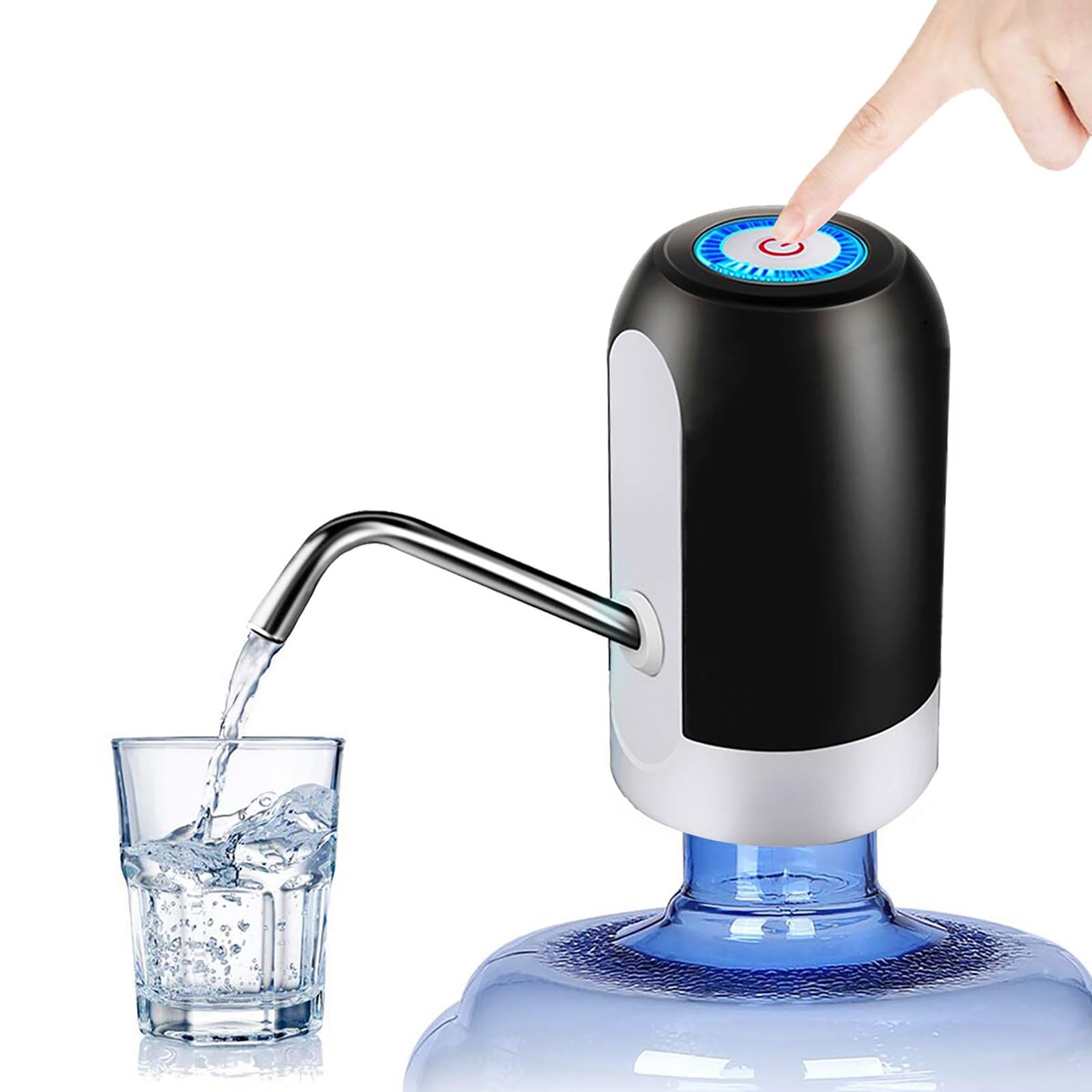 Water Dispenser Electric Portable USB Charging Water Bottle Pump (Black, unfoldable)