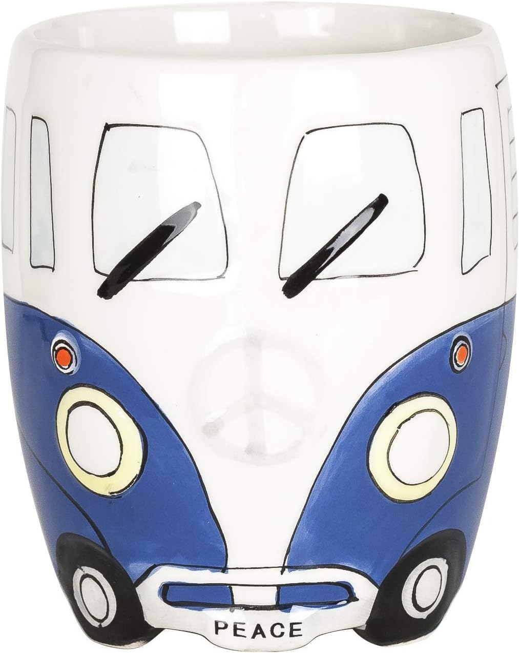 Retro VW Mini Bus Imported Ceramic Mug (Blue)