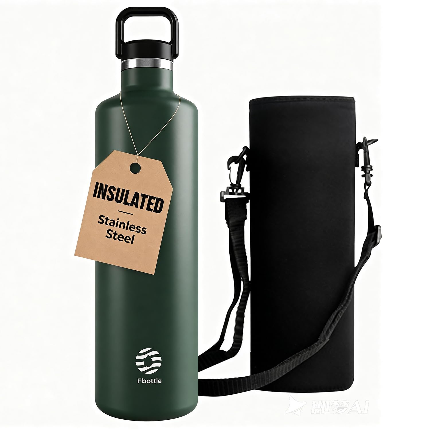 Healter 1.75 litre Water Bottle Stainless Steel | Double Wall Insulated Canteen | Eco Reusable Bottle | Plastic Free and Leakproof Metal Water Bottle for Camping and Outdoor Sports(Green)