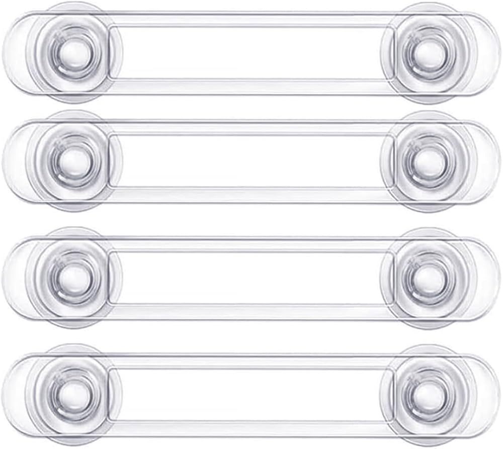 Vobulafy Baby Safety Cupboard Locks 4 Pack Child Proofing Latches Transparent