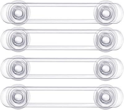 Vobulafy Baby Safety Cupboard Locks 4 Pack Child Proofing Latches Transparent
