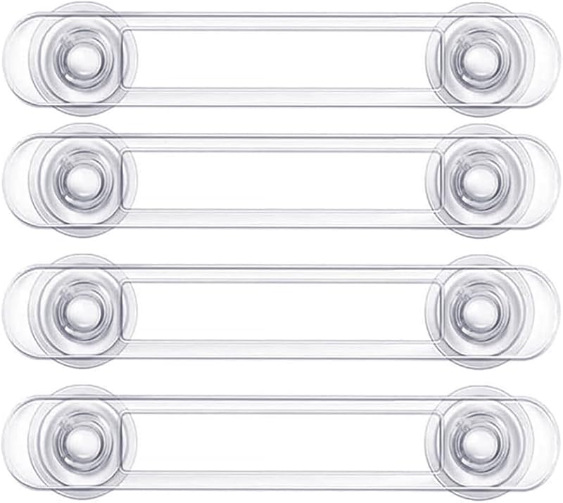 Vobulafy Baby Safety Cupboard Locks 4 Pack Child Proofing Latches Transparent