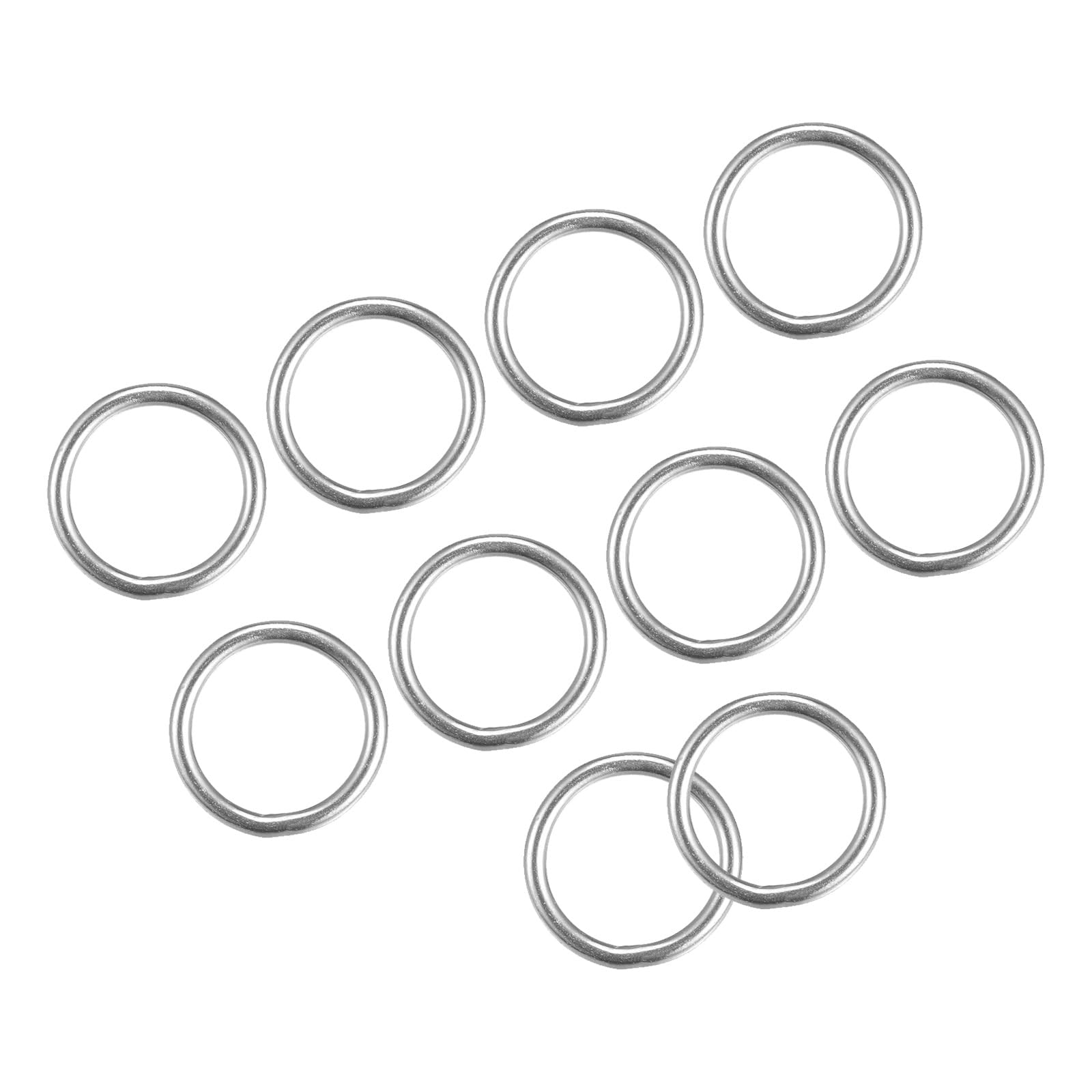 METALLIXITY 316 Stainless Steel O Rings (20x3mm) 10pcs, Welded Round Ring - for Ropes, Hanging Objects