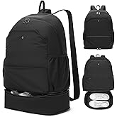seyfocnia Gym Backpack,Small Gym Bag with Shoe Compartment Lightweight Expandable Travel Backpack Workout Sports Casual Daypack for Women or Men